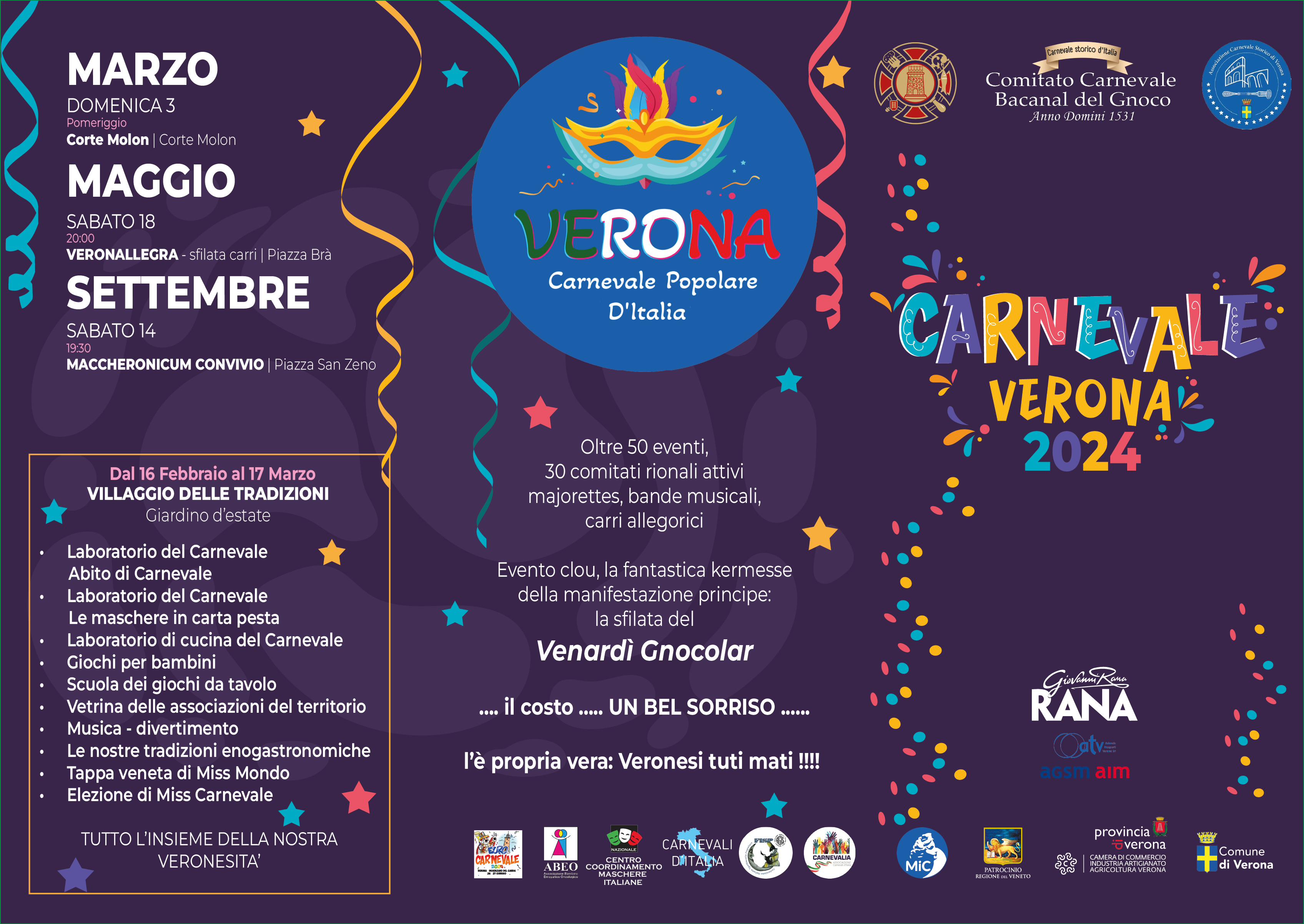 CARNEVALE 2024 – PROGRAMMA – Carnevale 2024 Verona – Comitato Carnevale  Bacanal del Gnoco